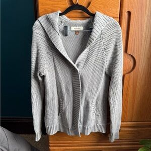 Sonoma Light Gray Hooded Cardigan